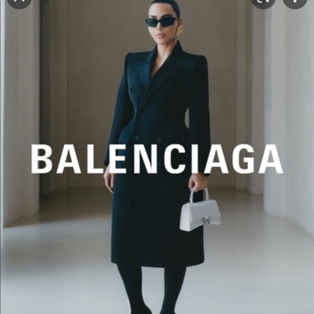 *BALENCIAGA* Hourglass XS Croc-Embossed Top-Handle Bag.  Kim-approved! - Picture 2 of 9